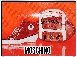 Moschino, torebka, but, czerwone