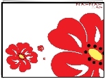 Naf Naf, czerwone, kwiaty, grafika