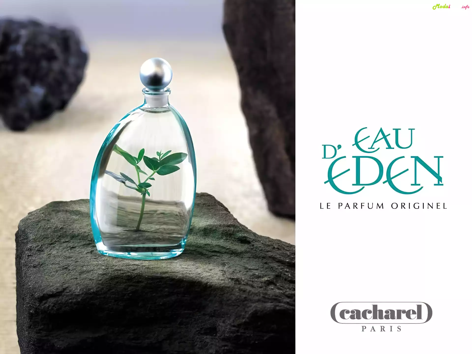 Cacharel, flakon, eden, perfumy, kamień